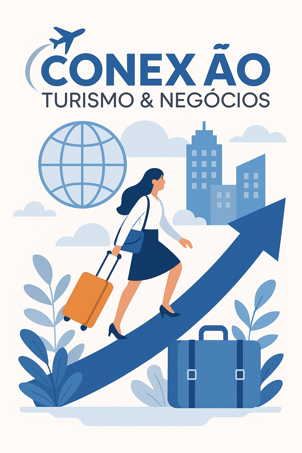 Ilustra��o sobre Conex�o, Turismo e Neg�cios